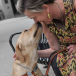 Beth Finke Author nose to nose with her Seeing Eye dog Whitney